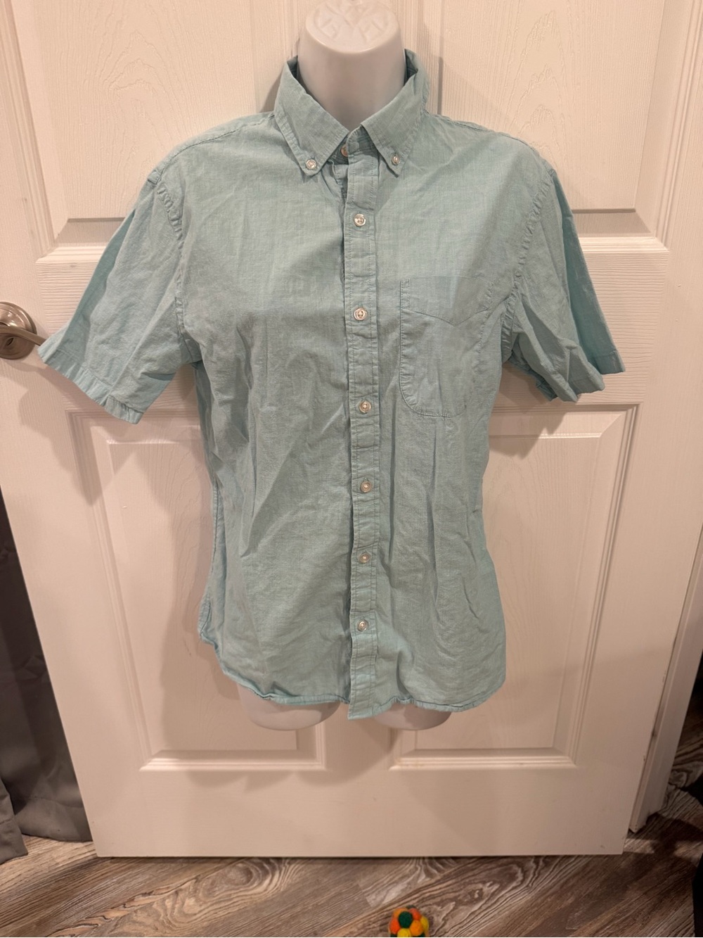 Old Navy Light Aqua Short-Sleeve Button-Down Shirt